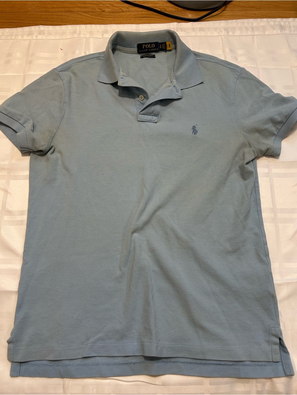 Ralph Lauren Men’s Pale Blue Polo Shirt with Embroidered Pony